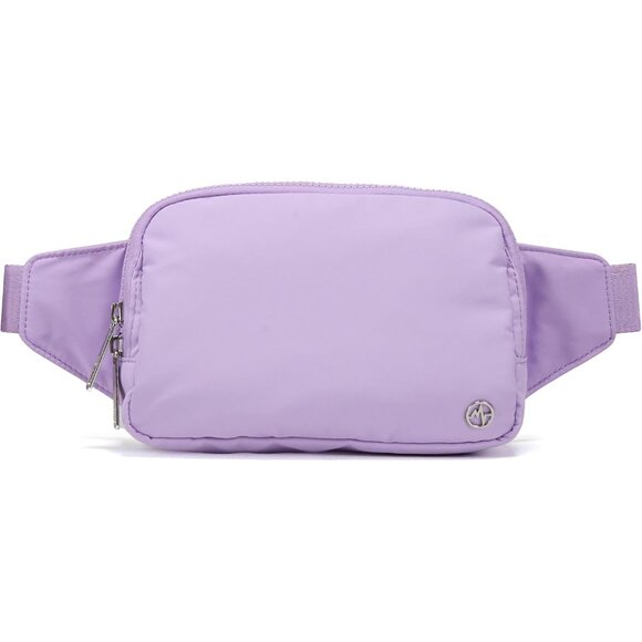 Lilac Large Nylon Belt Bag Fanny Pack with Adjustable Strap, Water-Resistant, Un - Picture 1 of 7